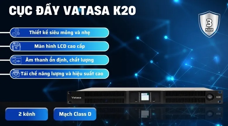 Ảnh nổi bật của sản phẩm Cục Đẩy Công Suất 2 Kênh Vatasa K20 2