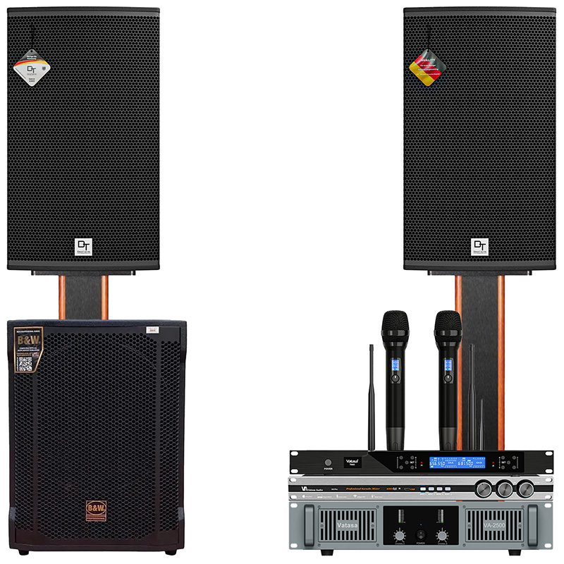 Dàn karaoke DT TT466: (DT Radius-12Pro, Vatasa T500, Vatasa V6 Pro, Vatasa VA-2500, B&W S1500 Max)