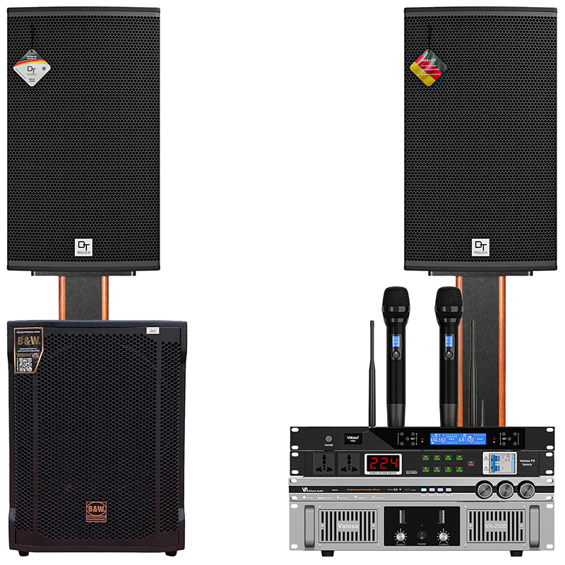 Dàn karaoke DT TT476: (DT Radius-12Pro, Vatasa T500, Vatasa V6 Pro, Vatasa VA-2600, B&W S1500 Max, Vatasa P9 Luxury)