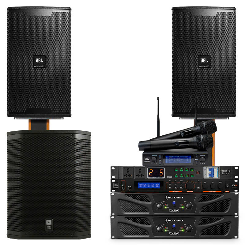 Dàn karaoke JBL TT437: (JBL KP6012, JBL VM300, JBL VX9, 2 Crown XLI2500, JBL PRX418S, Vatasa P9 Luxury)
