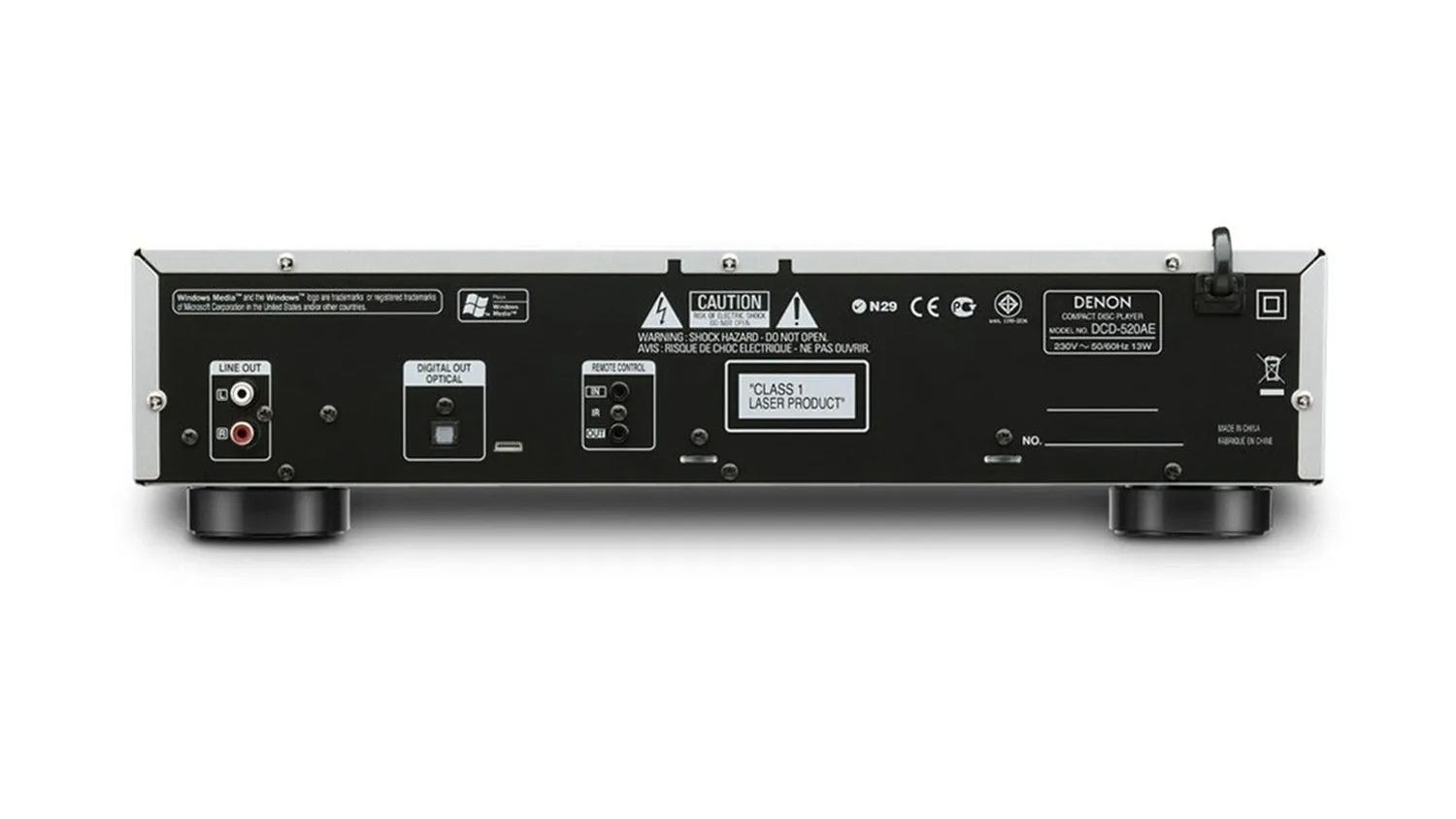 Mặt sau của Đầu Denon DCD-520AE