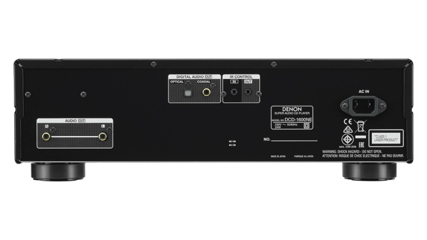 Mặt sau của Đầu Denon DCD-1600NE