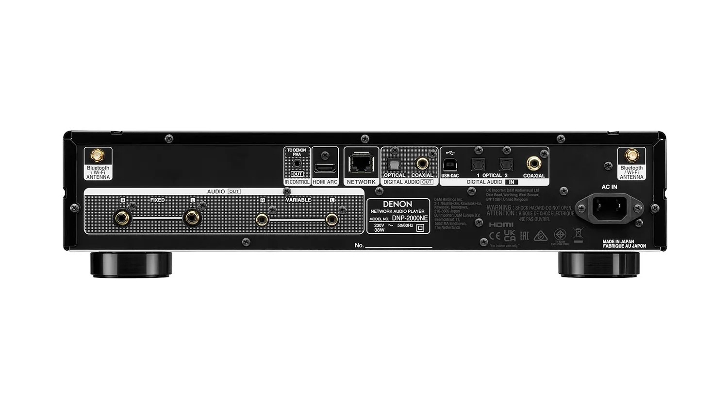 Mặt sau của Đầu Denon DNP-2000NE màu đen