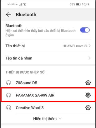 Kết nối Bluetooth điện thoại với amply