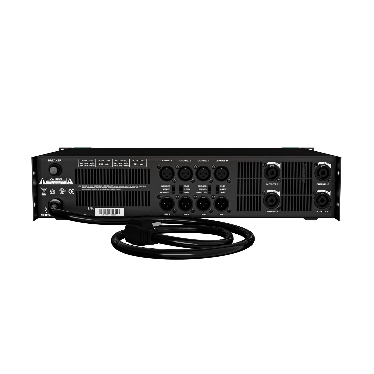 Ảnh sản phẩm Cục đẩy công suất 4 kênh DT Lion406 6