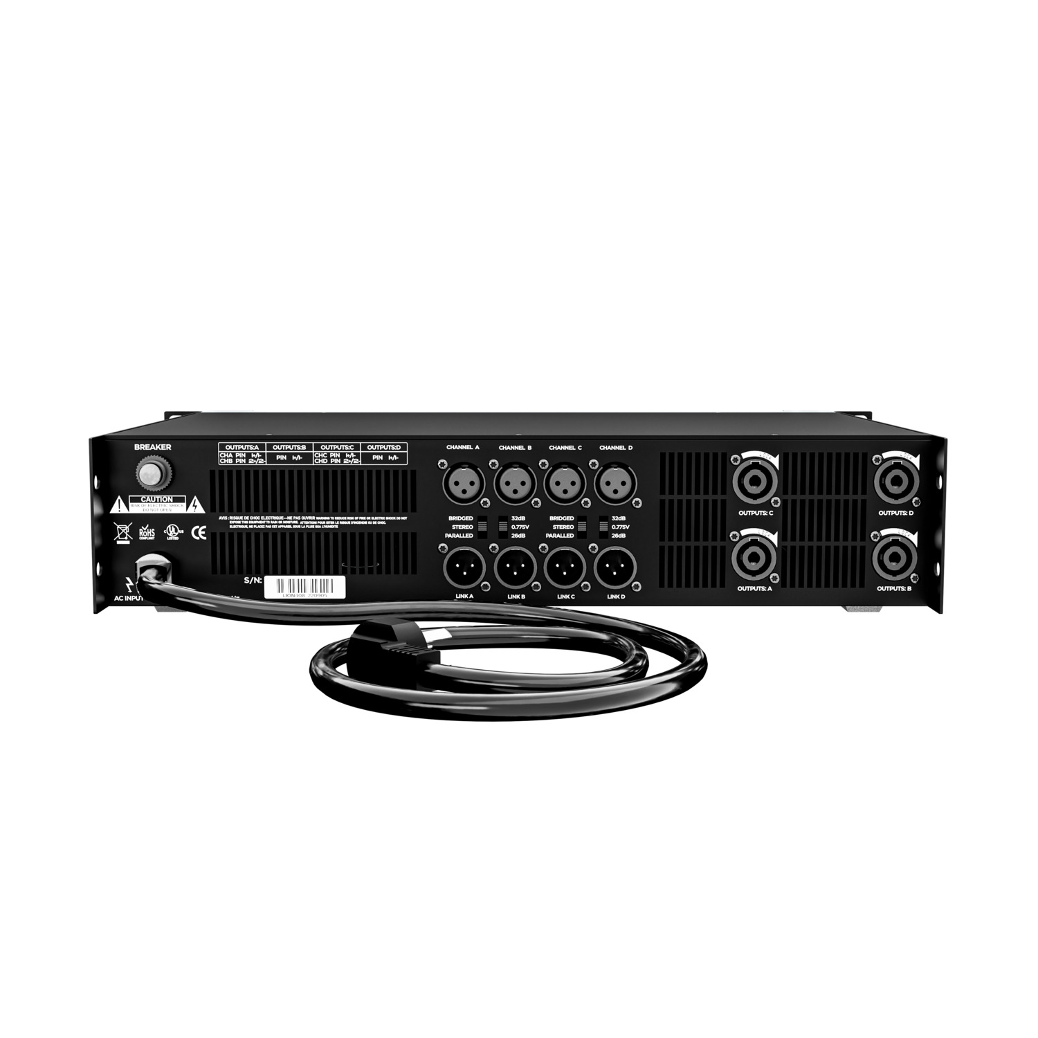 Ảnh sản phẩm Cục đẩy công suất 4 kênh DT Lion408 6