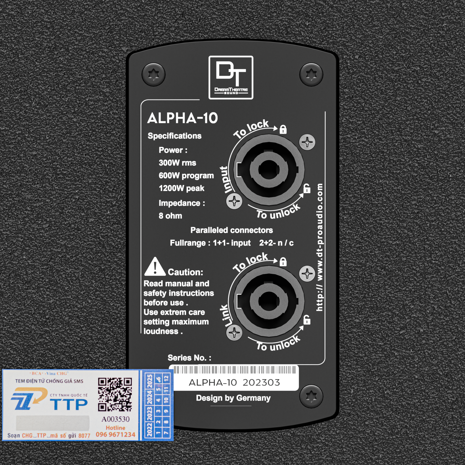 Ảnh sản phẩm Loa karaoke DT Alpha10 (full bass 25cm, 2 đường tiếng) 8