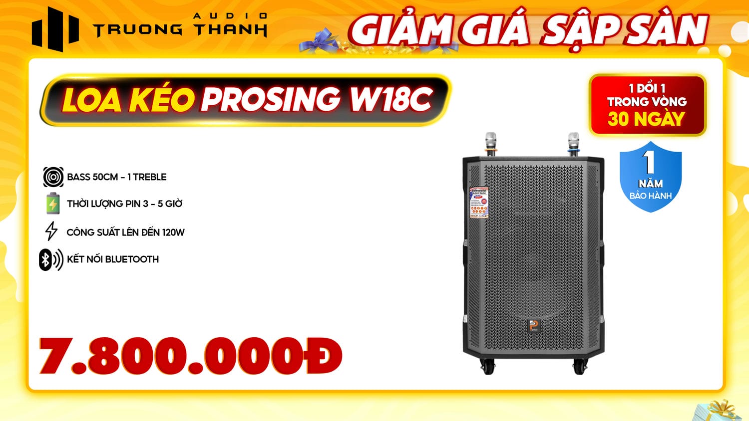 Ảnh nổi bật của sản phẩm Loa kéo Prosing W18C 2