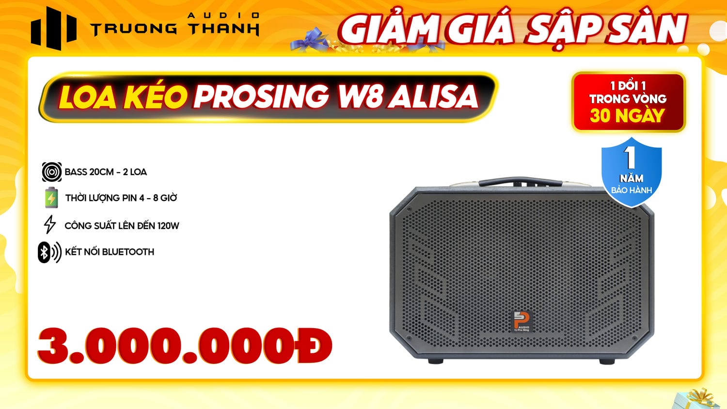 Ảnh nổi bật của sản phẩm Loa kéo Prosing W8 ALISA 2