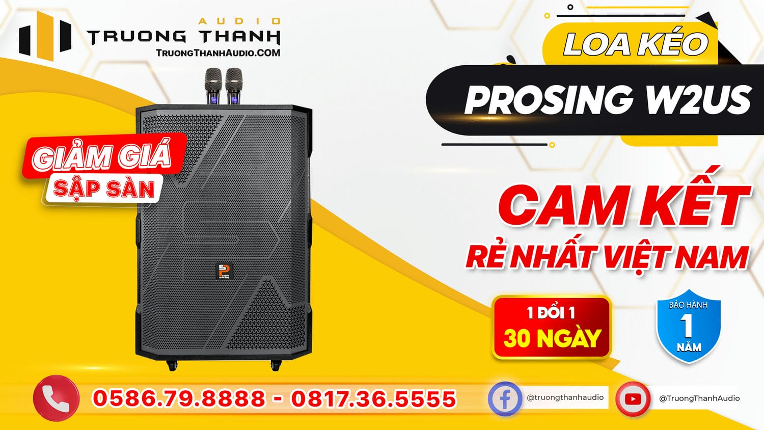Ảnh nổi bật của sản phẩm Loa kéo Prosing W2US (Bass 50cm) 3