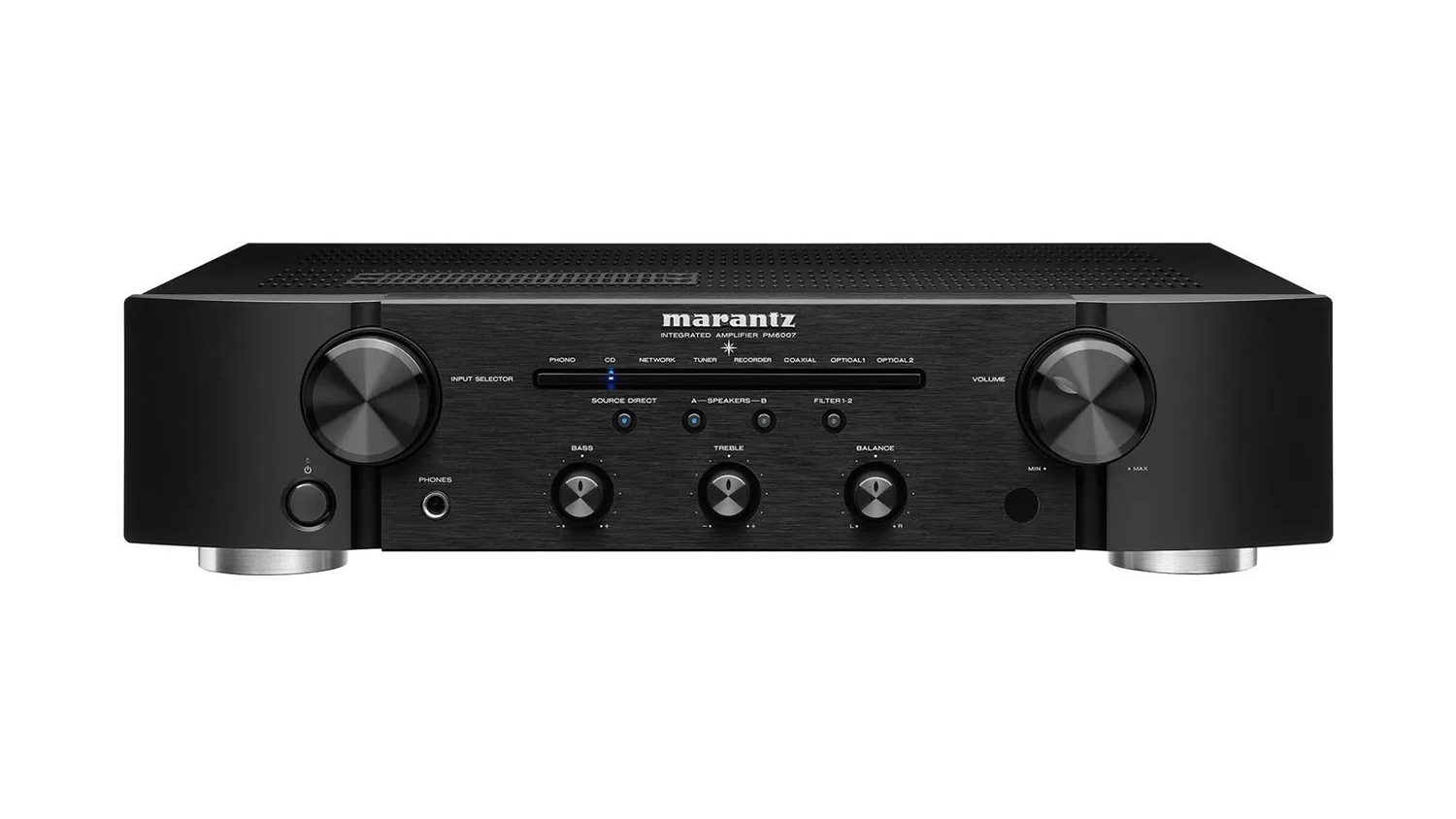 Mặt trước của AMPLY MARANTZ PM6007 màu đen