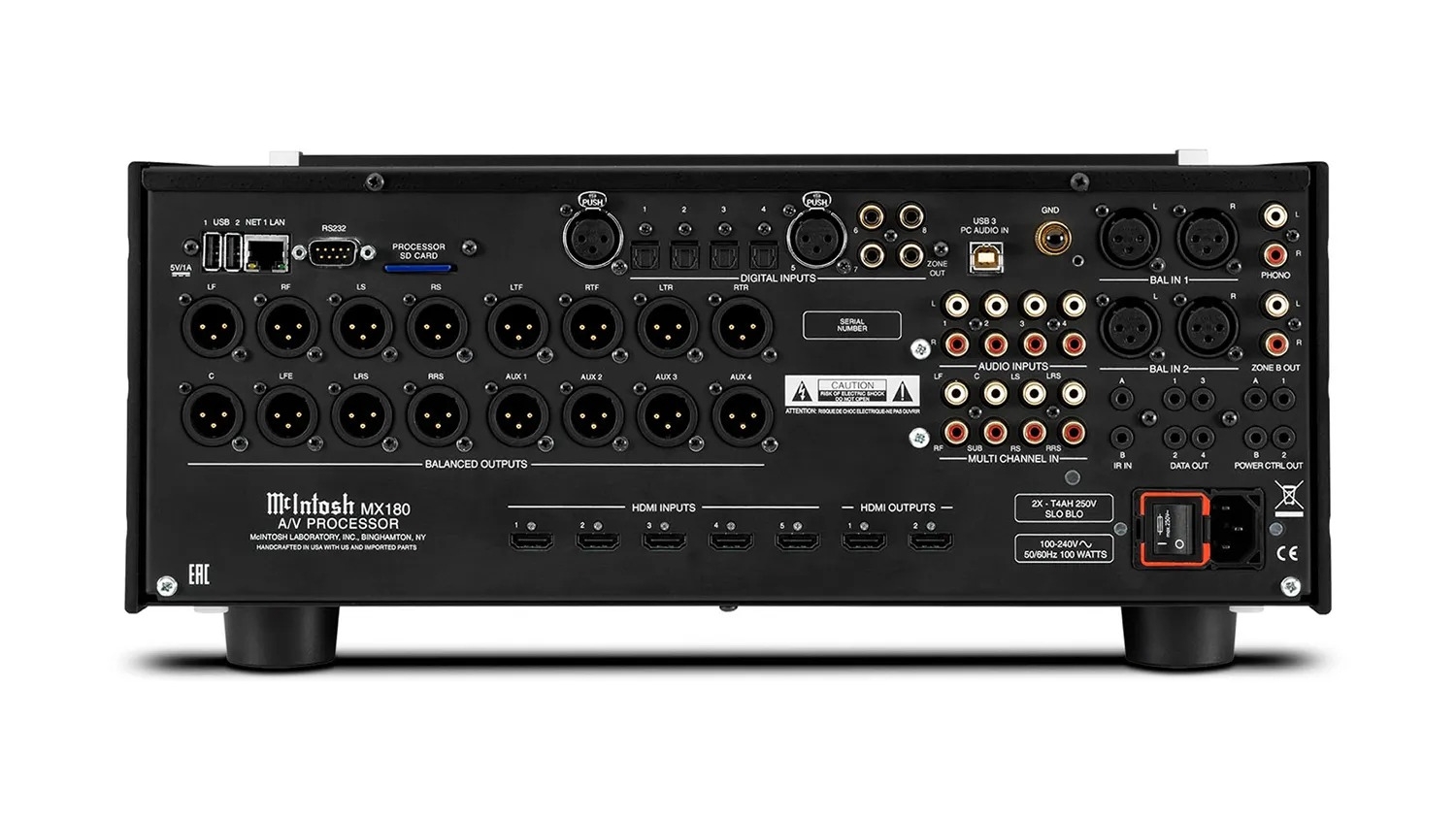 Mặt sau của Đầu AV Processor Mcintosh MX180