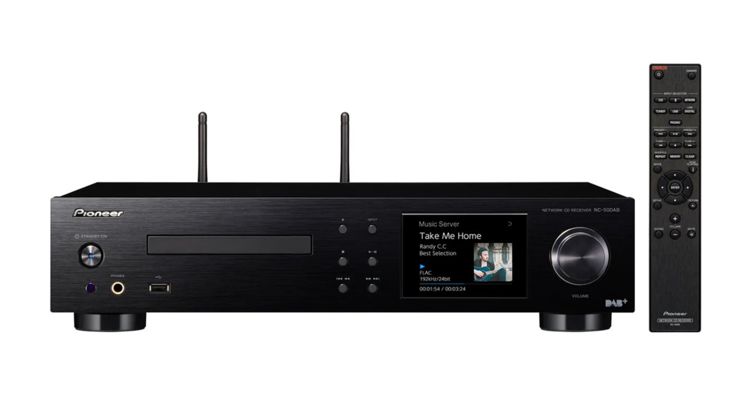Mặt trước của Amply Pioneer NC-50DAB màu đen