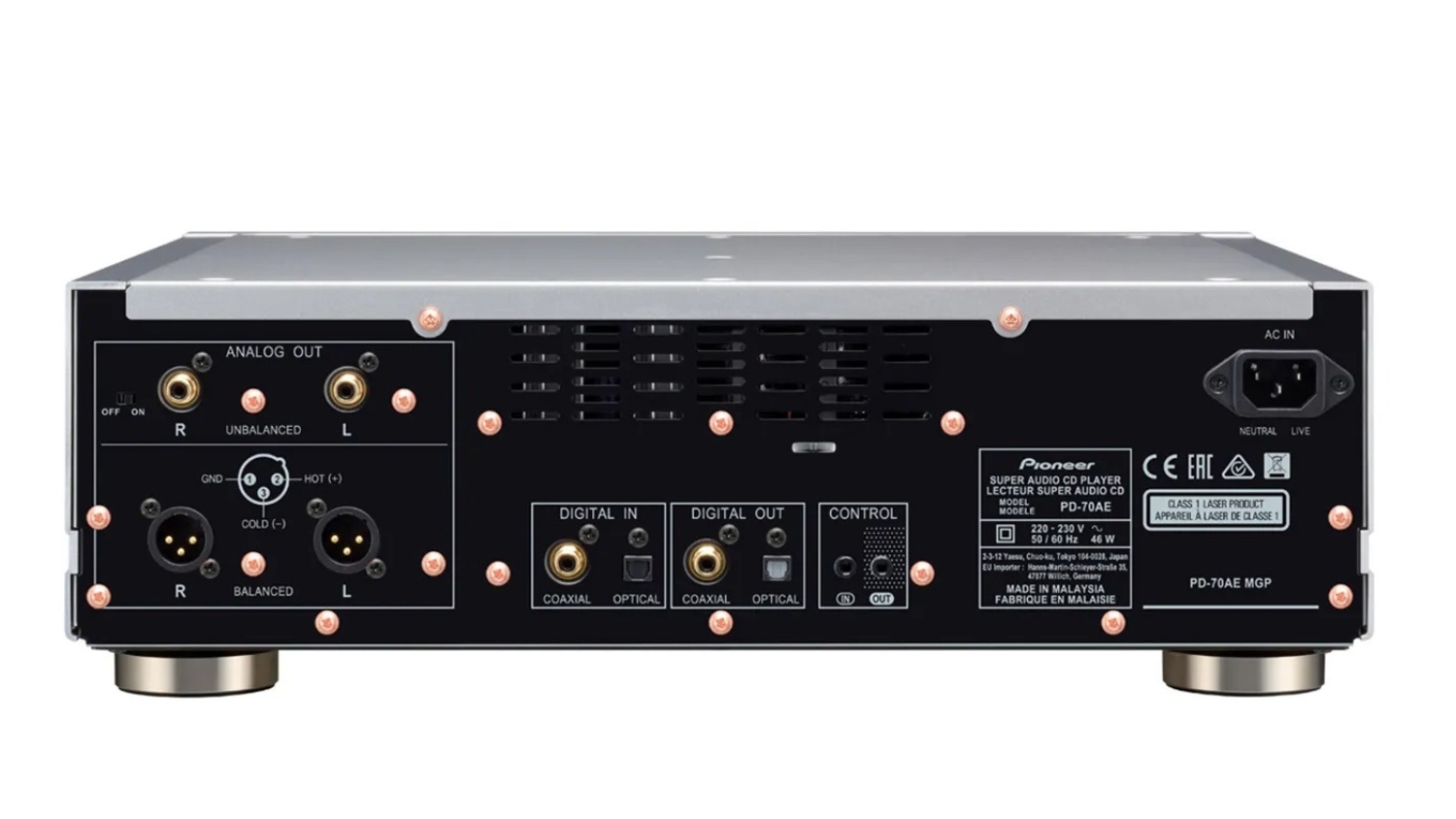 Mặt sau của Đầu CD Pioneer PD-70AE