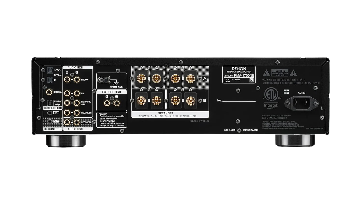 Mặt sau của AMPLY DENON PMA-1700NE