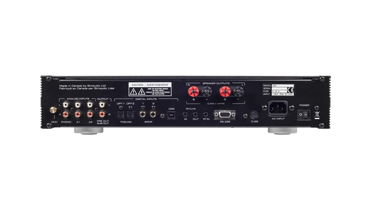 Mặt sau của POWER AMPLY MOON NEO 240I