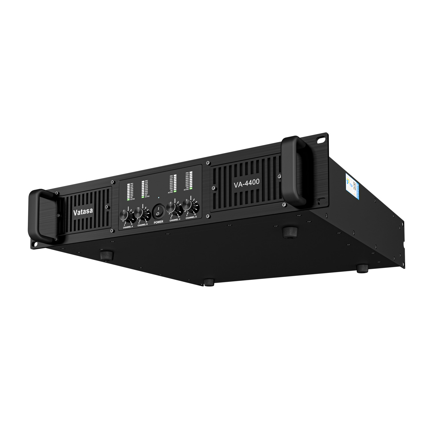 Cục Đẩy Công Suất 4 Kênh Vatasa Va-4400 mặt nghiêng dưới